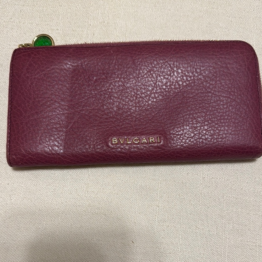 Authentic Bvlgari Zip-Around Long Wallet – Burgundy